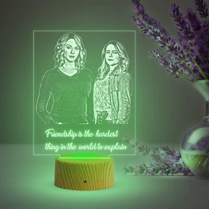 Acrylic Engraved Customized with Any Photo 16 Changing Light & Remote Control